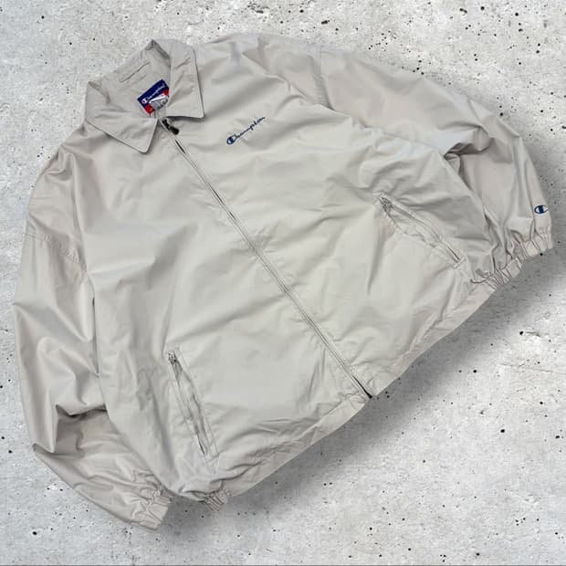 [4XL] 챔피온 빅사이즈 베이지 폴리 바람막이 자켓 D717