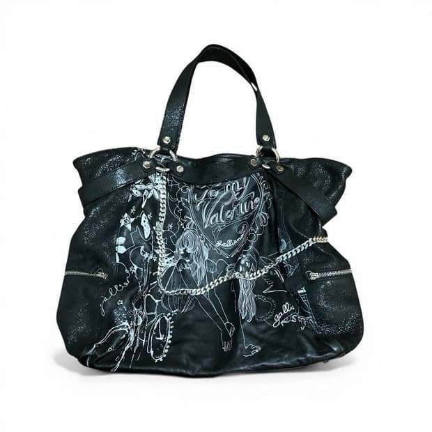 John Galliano leather shoulder bag