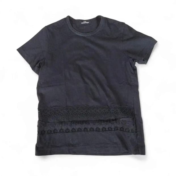 꼼데가르송 자카드 레이스 티셔츠