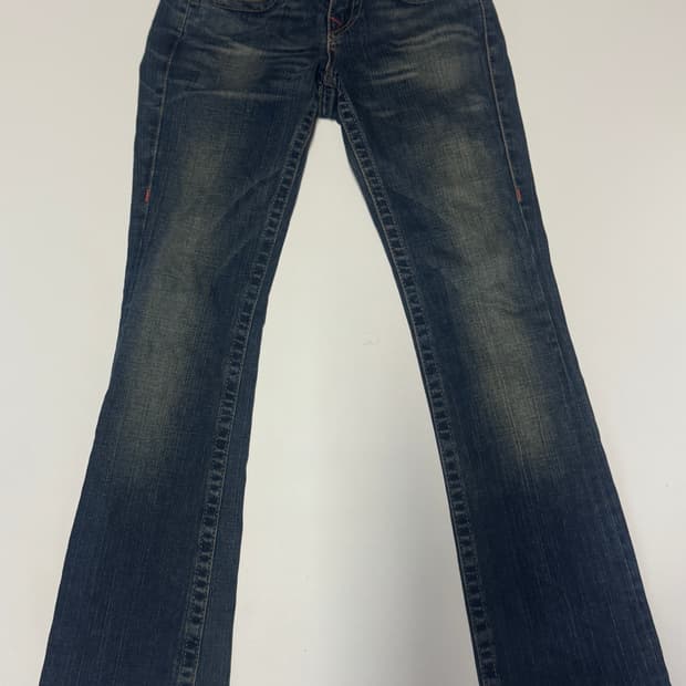 여성 트루릴리전 빈티지 워싱 조이 부츠컷 데님팬츠