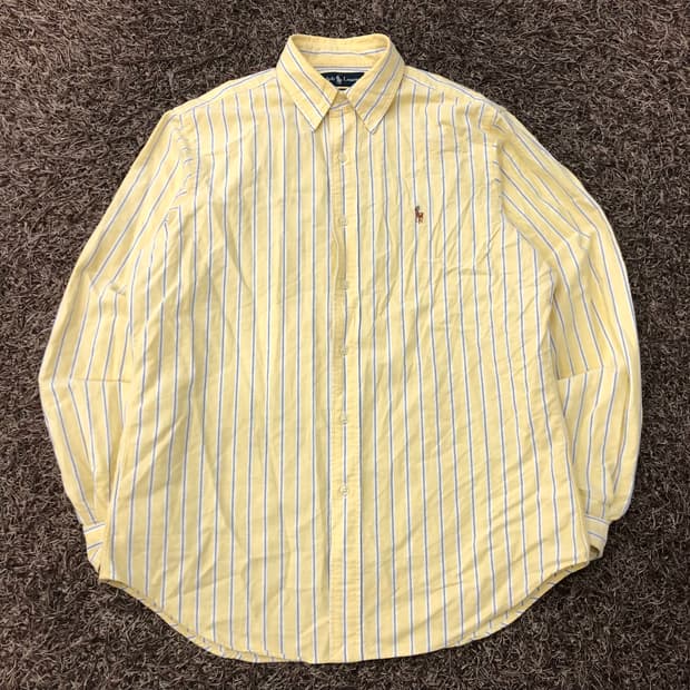 폴로 랄프로렌 옐로우 스트라이프 셔츠