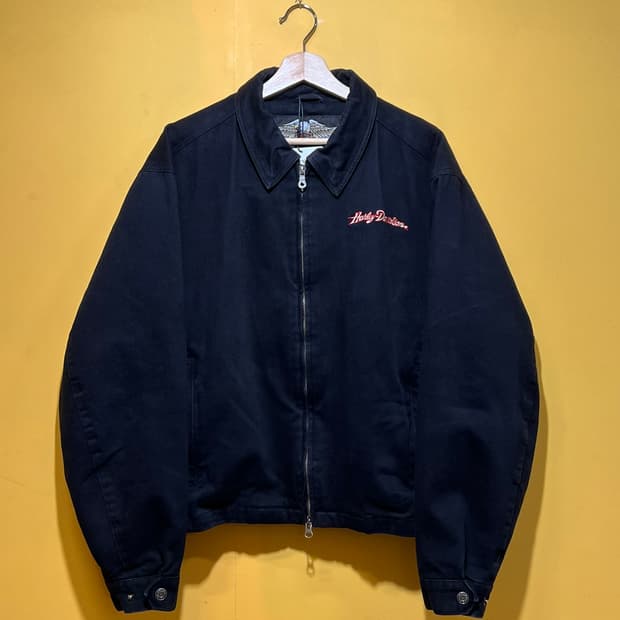 00s 할리데이비슨 코튼 헤비 트윌 캔버스 투웨이 빈티지 자켓
