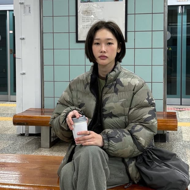 새상품) 디스이즈네버댓 파텍스 리버시블 카모 패딩 M (쉬이즈큐트 현아)