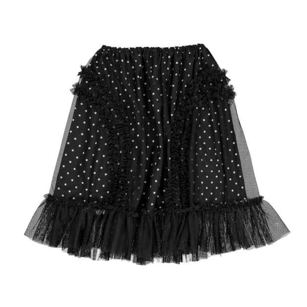 Saengin Studios 생긴스튜디오 밴딩 러플 도트 스커트 블랙