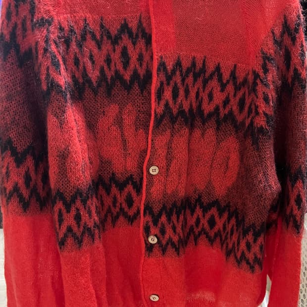 마리아노 크리스마스 가디건 레드 황금사이즈 L판매