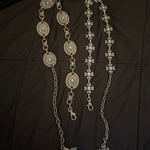 터키석 웨스턴 체인 벨트