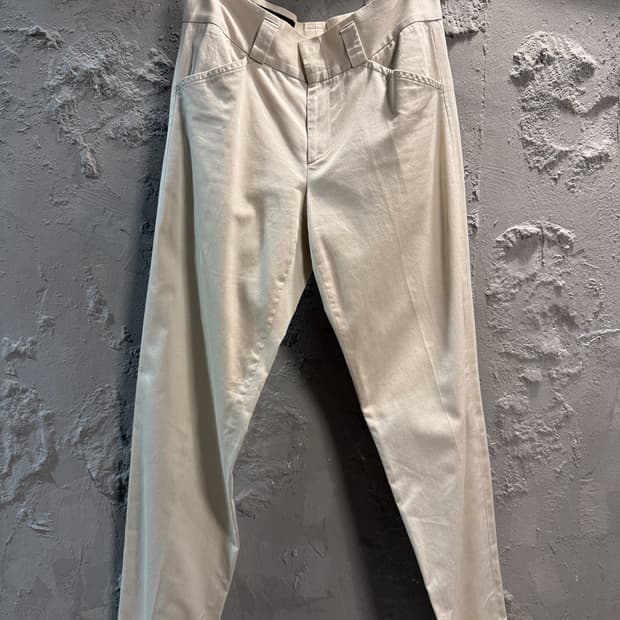 구찌 코튼 테일러드 슬랙스 아이보리 38