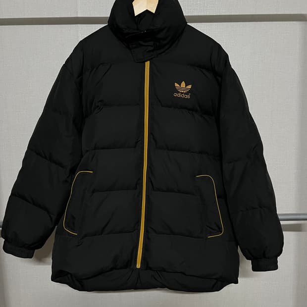 아디다스 블랙 패딩 점퍼 100