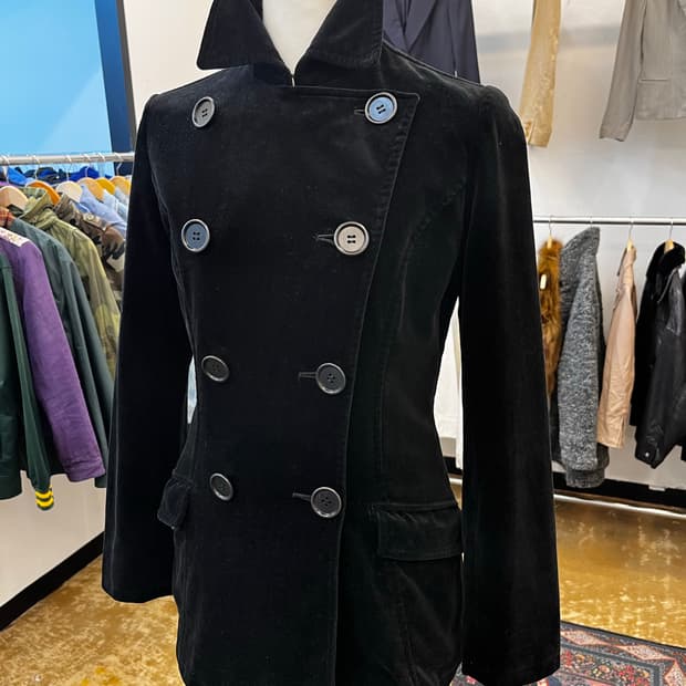 폴스미스 진스 더블 브레스티드 벨벳 코트