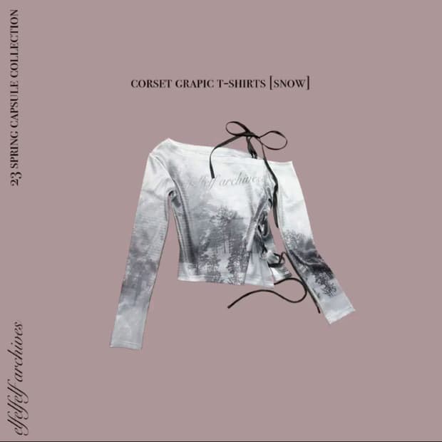 엘프엘프엘프 아카이브 corset graphic t-shirts