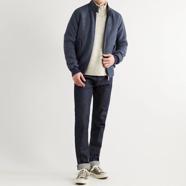 바라쿠타 버진울 트위드 G9해링턴자켓 어센틱핏 44