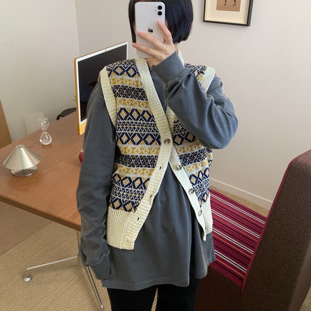 빈티지 베스트 가디건 (Woman L) AA1065