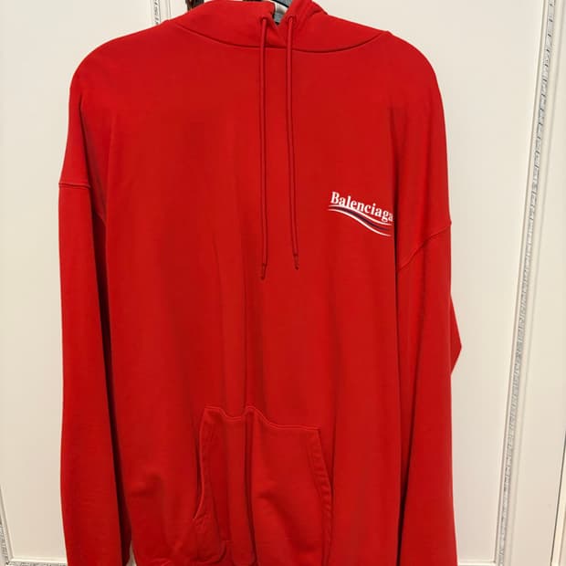 발렌시아가 웨이브로고 후드티 M