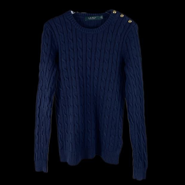 [M] 폴로 랄프로렌 금장 버튼 디테일 케이블 꽈배기 니트