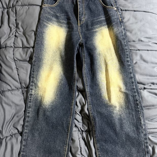 워싱 데님 바지