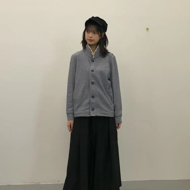 Paul & Co Navy Stripe Button Jacket