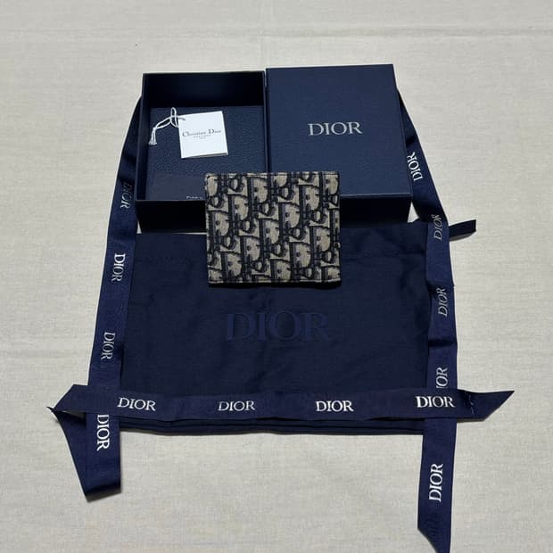 디올 오블리크 자카드 남성 반지갑 [os]