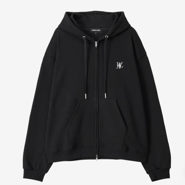 (🚨원가 50% 가격) 우알롱 시그니처 후드집업 블랙