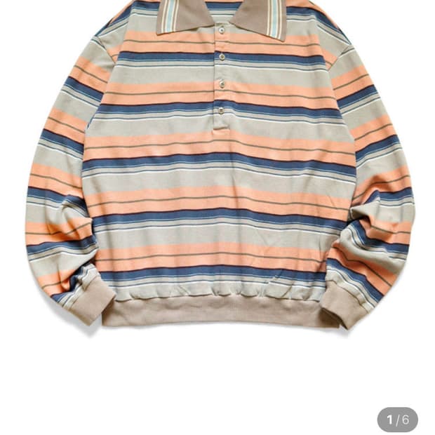 [4] 캐피탈 KAPITAL 멀티 보더 카노코 랭글 레트로 폴로 셔츠