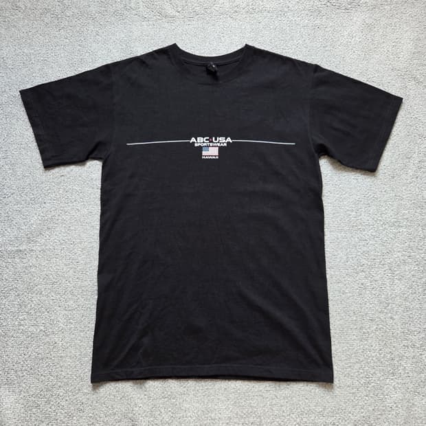 90s 미국제 ABC USA 반팔 티셔츠 M-슬림L(95-100)