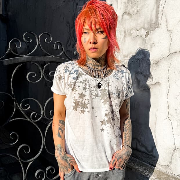 Star Print Draped T-shirt