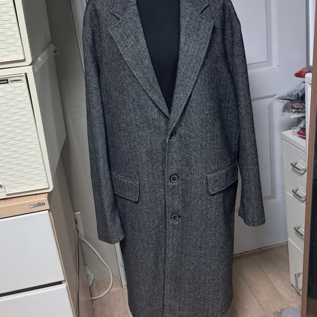 스파오 남성 헤링본 코트 롱자켓 XL