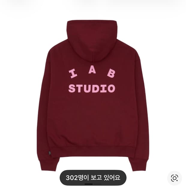 iab studio 아이앱 스튜디오 후드 M 라즈베리 아이앱 후드티