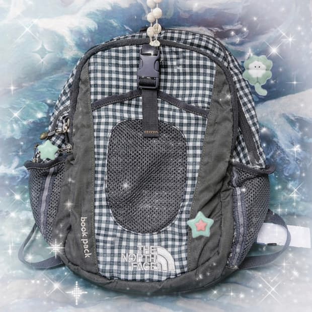노스페이스 체크 백팩 가방 빈티지 가방