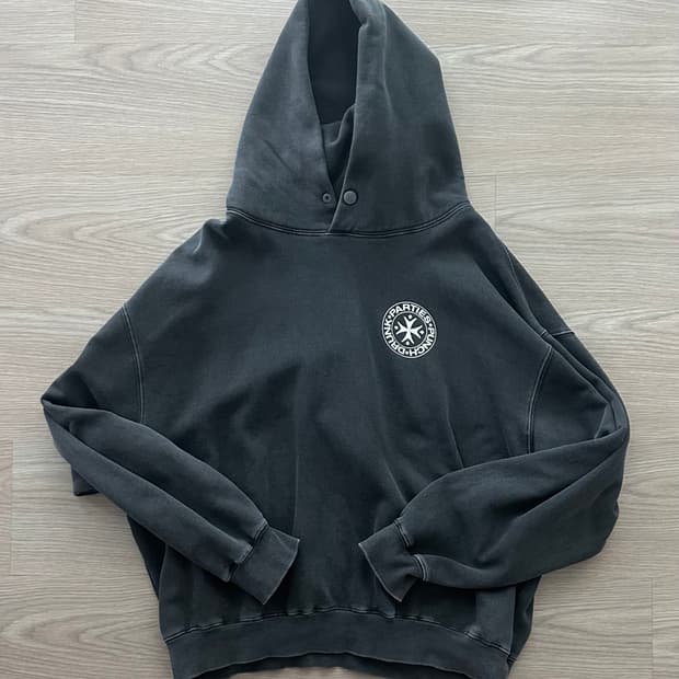 펀치드렁크파티즈 가먼트다이드 후드티 차콜 1사이즈