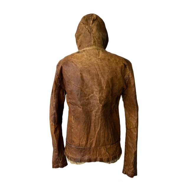 Giorgio Brato leather hooded jacket