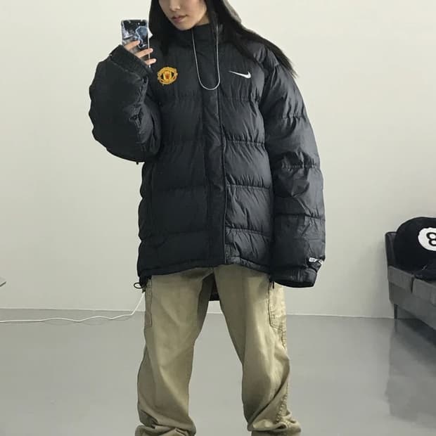 나이키 멘유 블랙 패딩