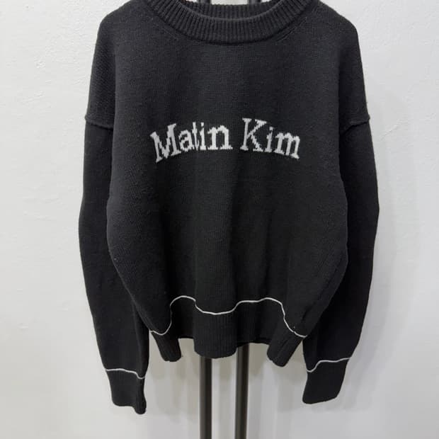 정품) 마뗑킴 25ss 블랙 오버핏 니트 스웨터 S