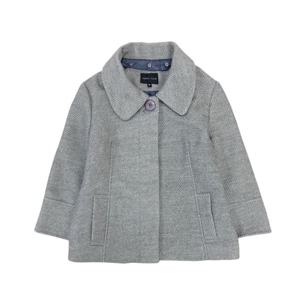 멜란지 그레이 히든 버튼 코트