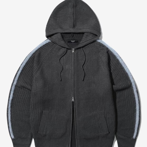 트릴리온 트랙 니트 후드집업