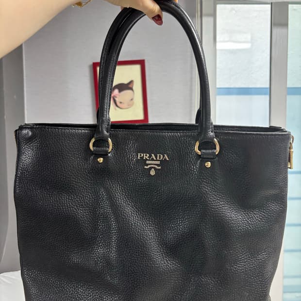 🖤 PRADA 블랙 레더 토트백