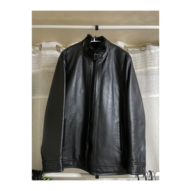 하이넥 레더 자켓