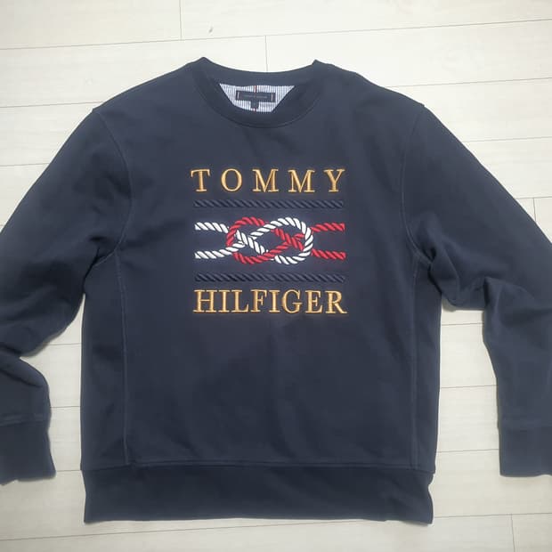 타미힐피거 로프 로고 맨투맨 L 네이비