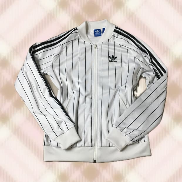 아디다스 화이트 져지 트렉탑 스포티 갸루 빈티지 