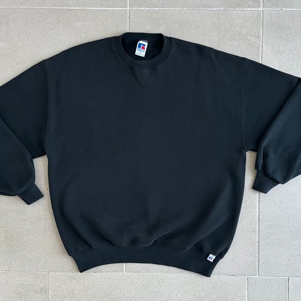90s 빈티지 러셀 스웻셔츠 블랙 XL USA