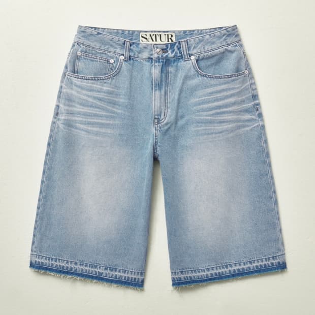 (m) satur 세터 가봉 데님 버뮤다 팬츠 라이트 블루