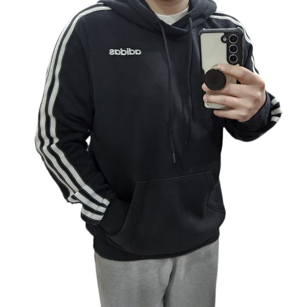 XL 100-105) 삼선 후드티 검흰