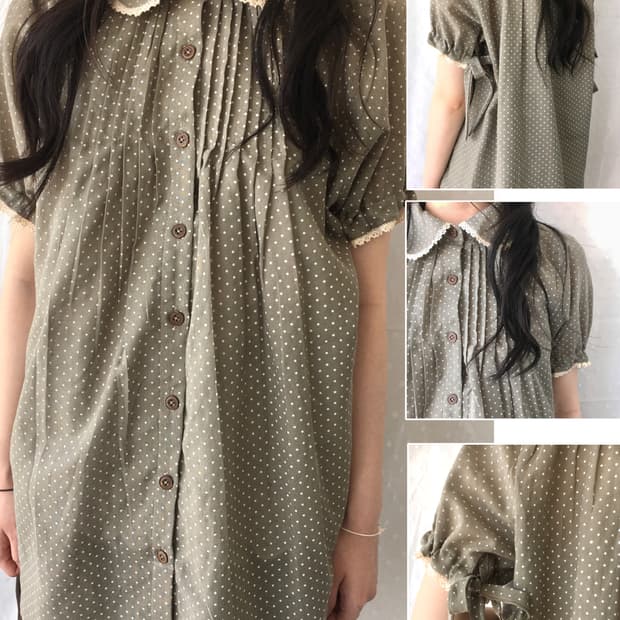[HANDMADE] 핸드메이드 도트 홍콩 블라우스 모리걸