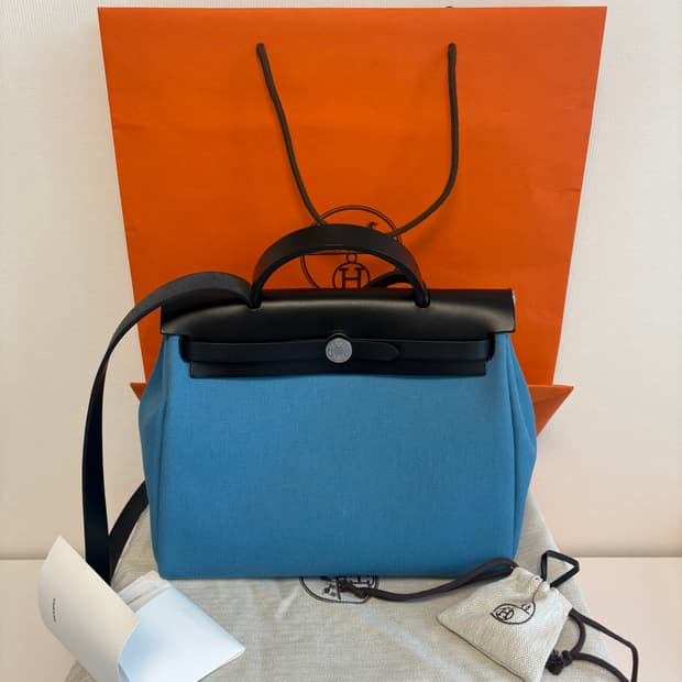 에르메스 에르백31 뉴블루진 w각인