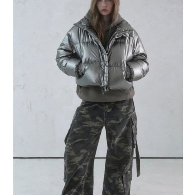 어반드레스 리본 와이드 카모 카고팬츠 L사이즈