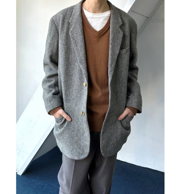 Wool tweed 2B over jacket