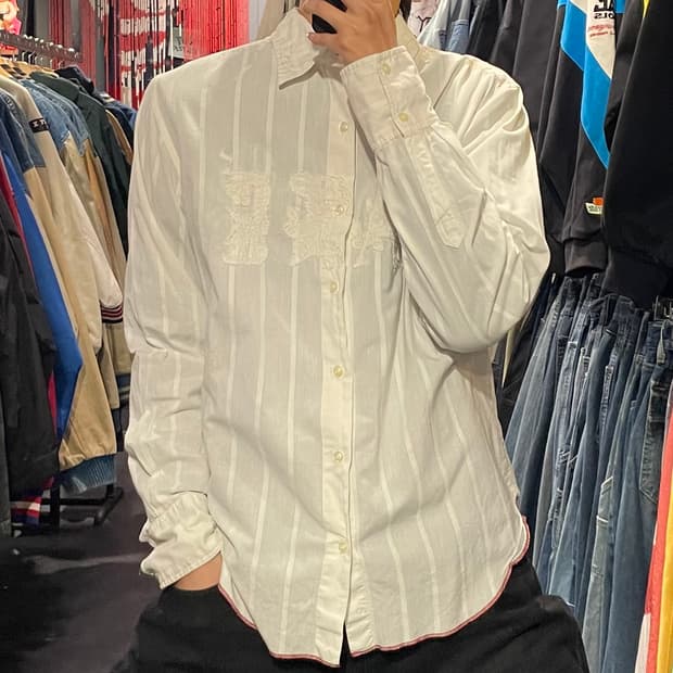 [IM] vintage 화이트 자수  셔츠