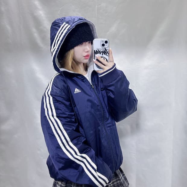 아디다스 00‘s 리버서블(양면) 오버핏 점퍼 