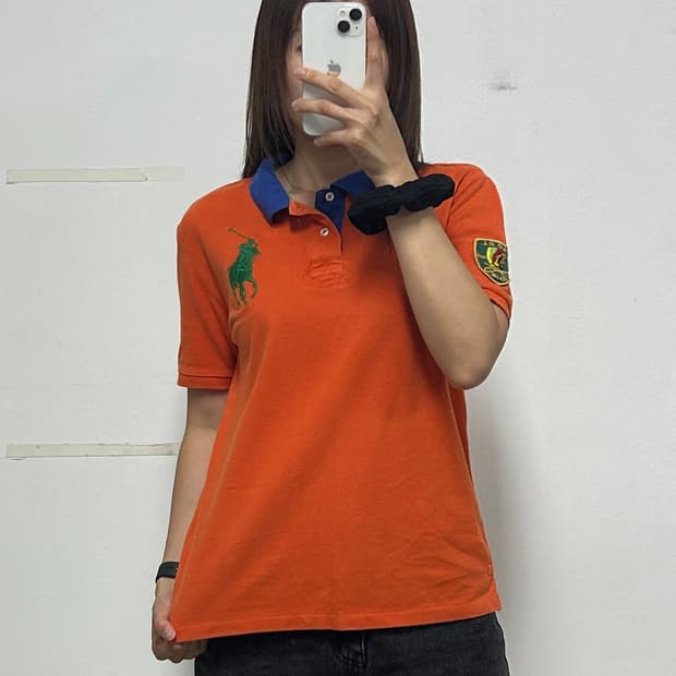 폴로 랄프로렌 빅포니 카라 티셔츠 오렌지