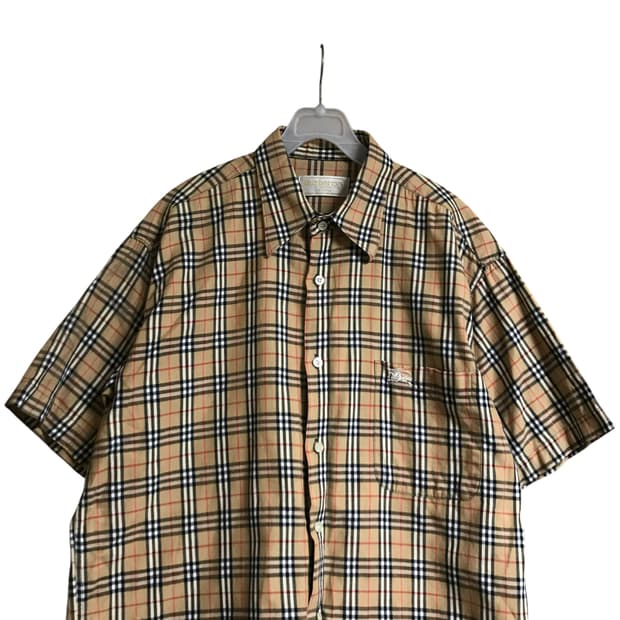 버버리 구형 90s 노바체크 반팔셔츠
