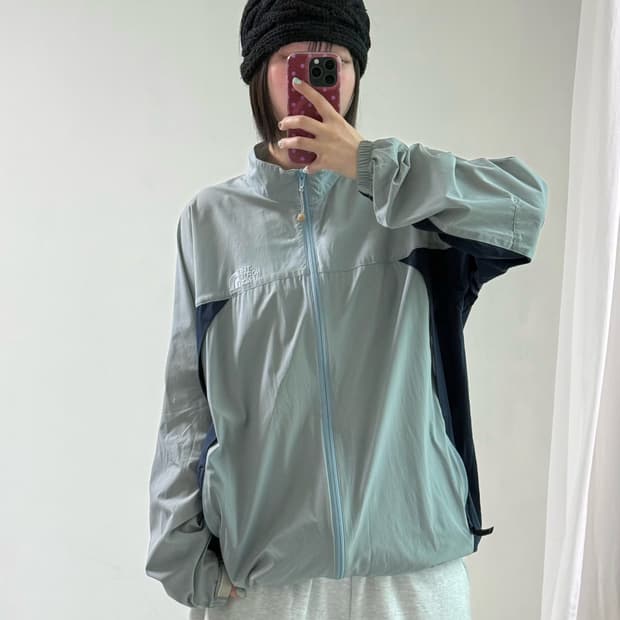 노스페이스 뮤트 블루 집업